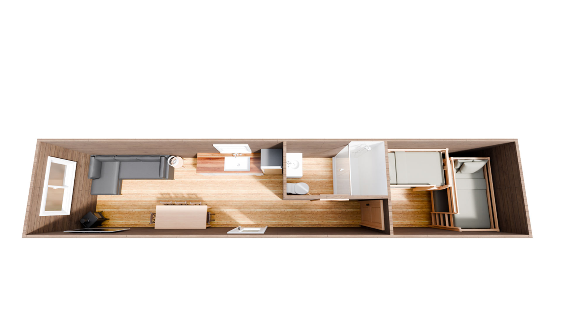 The Antler Inn Shipping Container Cabin Floorplan